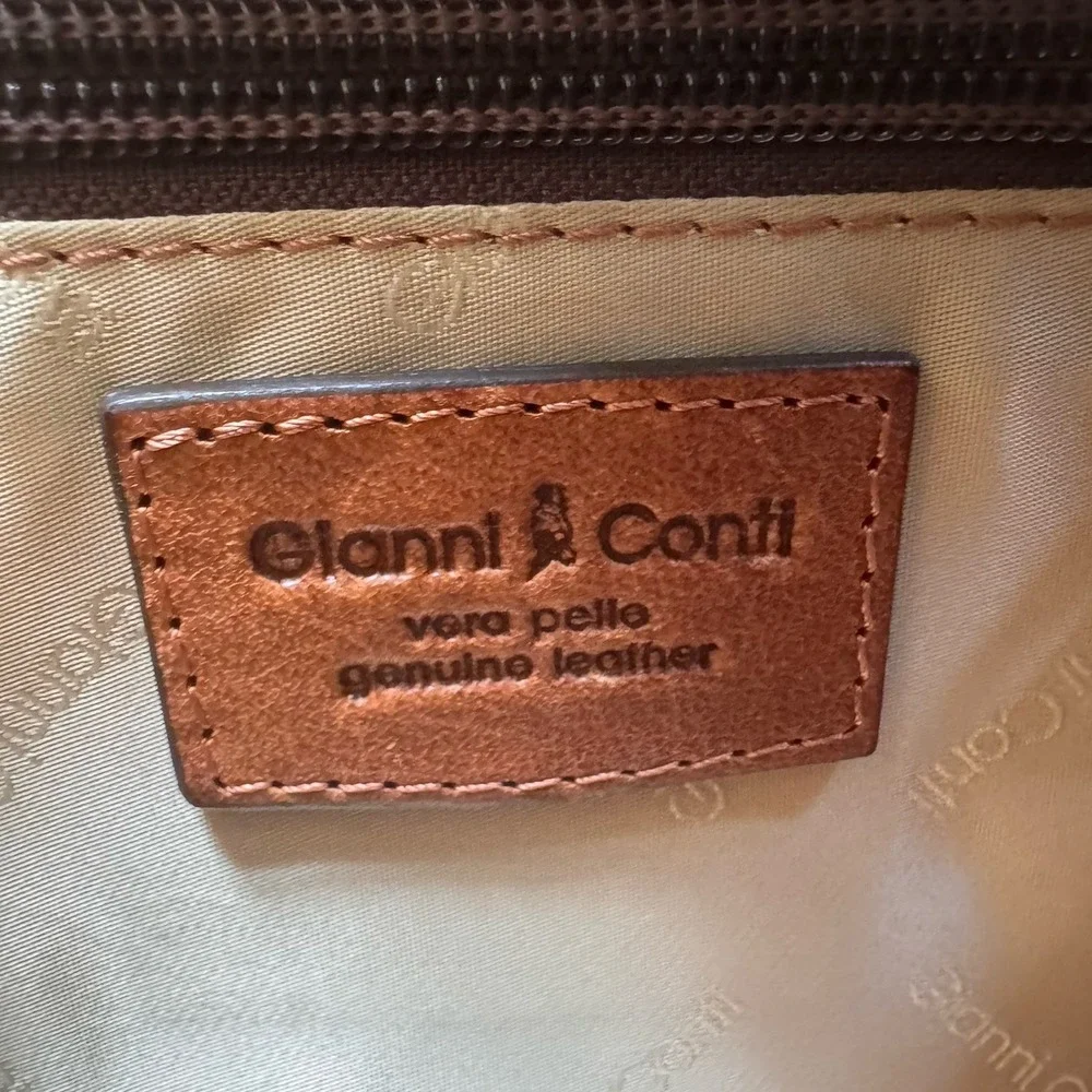 Gianni Conti Leather Crossbody Saddle Bag Made in Italy
